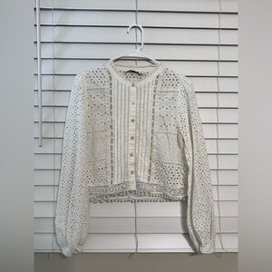 Zara Long Sleeve Blouse In White